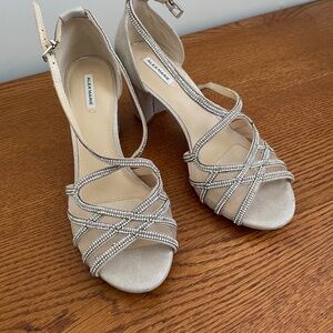 Alex Marie Hashleigh dress sandals, Taupe/Silver with rhinestones, 9.5M